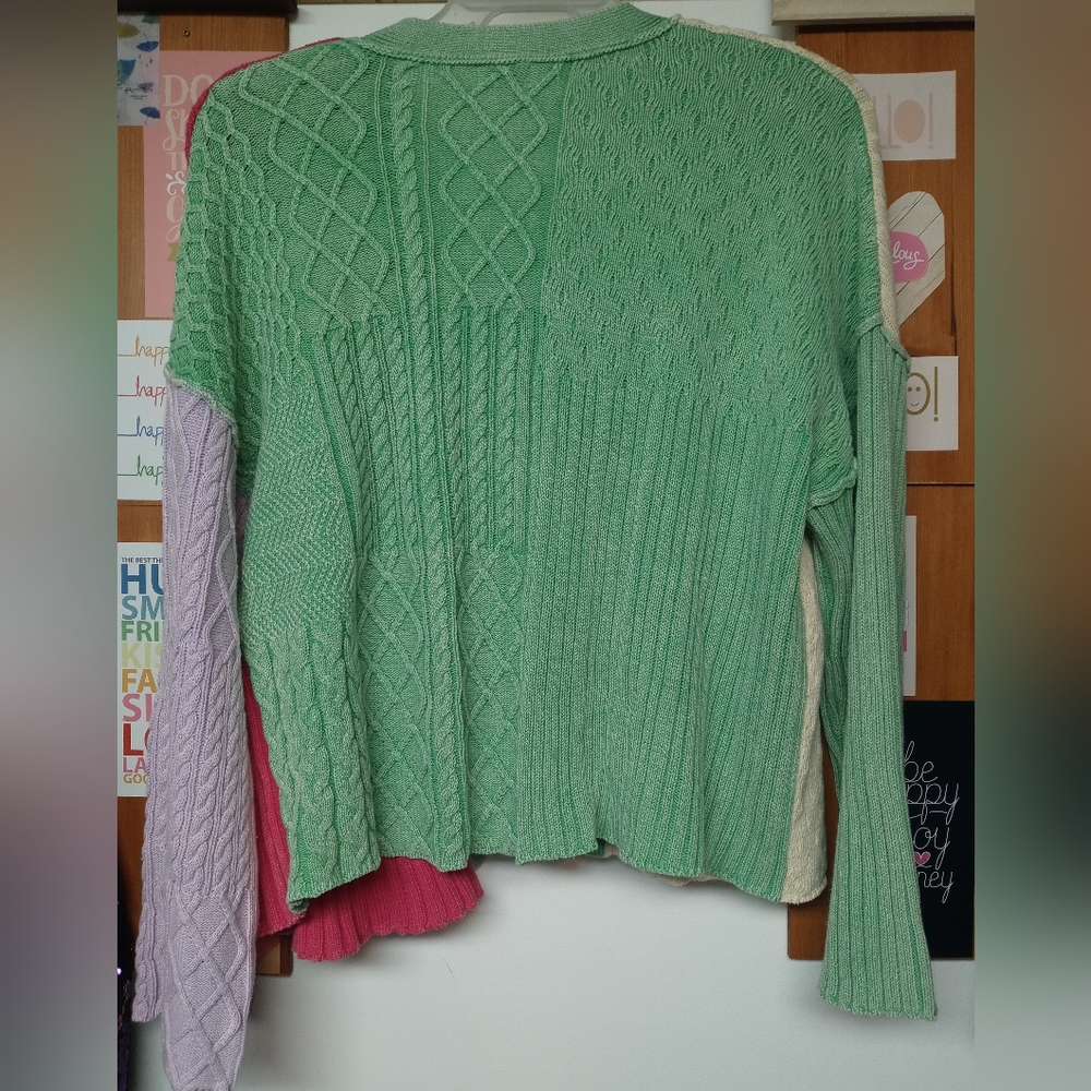 Nwot Pol Oversized Medium Color Block Open Front … - image 5